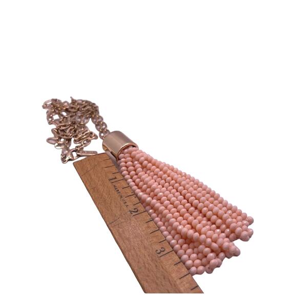 Sugar Fix Goldstone Necklace With Beaded Peach Tassel and  5 Unbranded Bangles - Picture 5 of 10